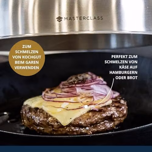 MasterClass Stainless Steel Melting Dome and Burger Steamer in Silver, W/D/H: 22.5 x 12 x 10.5 cm – 6