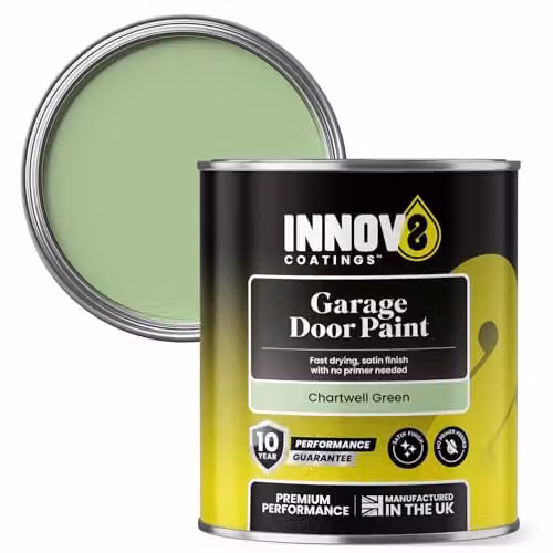 Innov8 Coatings Satin Garage Door Paint for Metal and uPVC, Chartwell Green, 750 ml – 1
