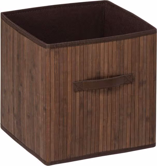 Orsina Kankyo Solid Bamboo Wood Storage Box with Handles in Brown – 1
