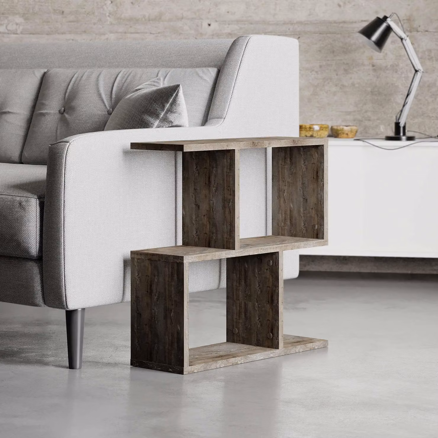 Decortie Homemania Modern 4-Compartment Side Table in Brown, W/D/H: 60 x 60 x 19.5 cm – 3