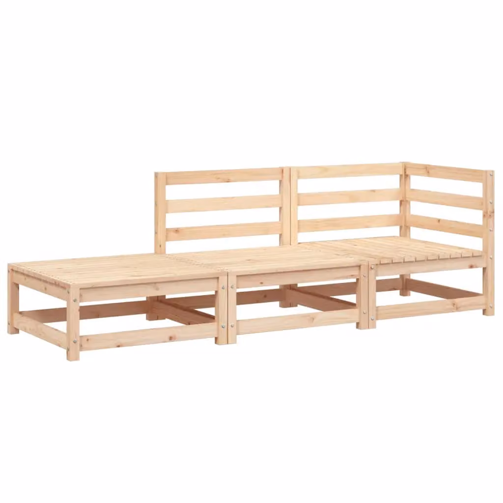 Berkfield Home 2-Seater Rustic Solid Pine Garden Sofa with Footstool in Brown – 2