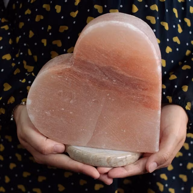 KDMK Heart-Shaped Himalayan Salt Lamp in Brown