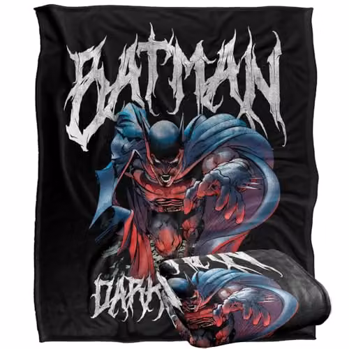 LOGOVISION Batman Evil Dark Knight Band Super Soft Fleece Throw Blanket, Multicolour, W: 152 cm, D: 127 cm – 1