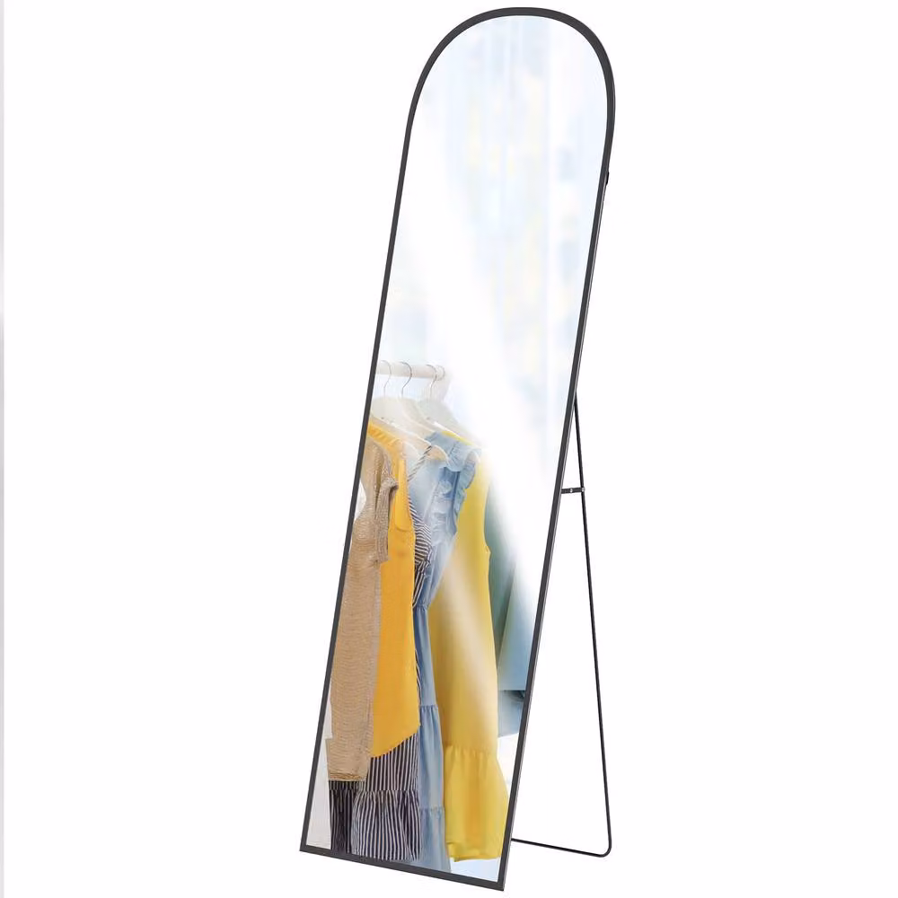 STILVORA Full Length Rectangular Wall Mirror with Aluminium Frame, Black, H: 164.5 cm x W: 60.0 cm – 4