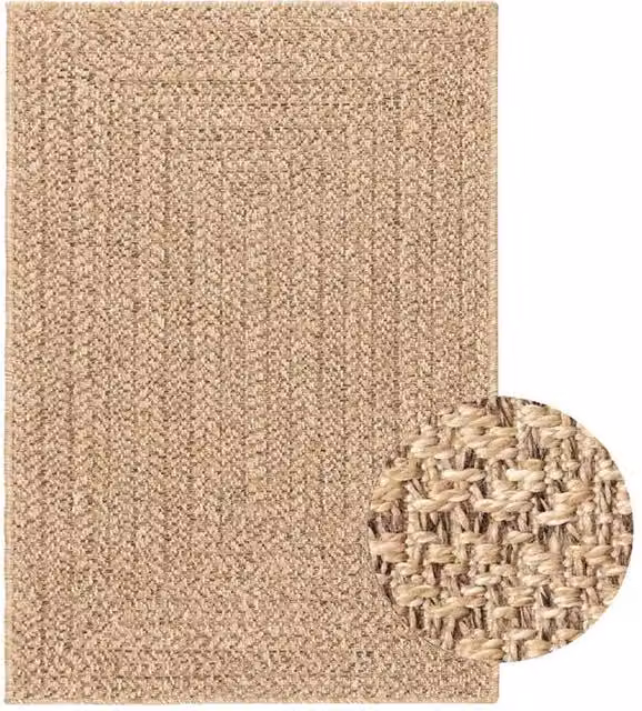 Berkfield Home Jute Look Indoor and Outdoor Rug in Sand and Beige, W: 160 cm, L: 230 cm – 1