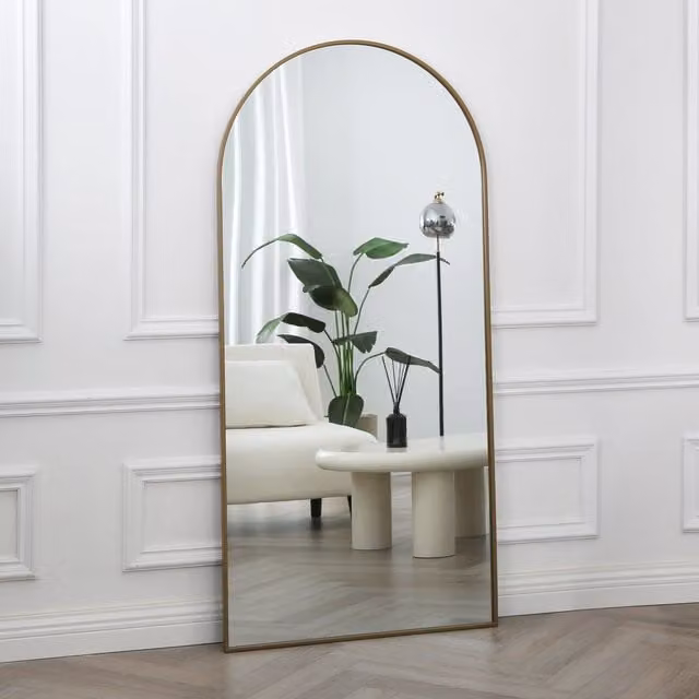 Home Garden Direct Anax Full Length Arch Wall Mirror with Gold Frame, H 170 cm x W 80 cm