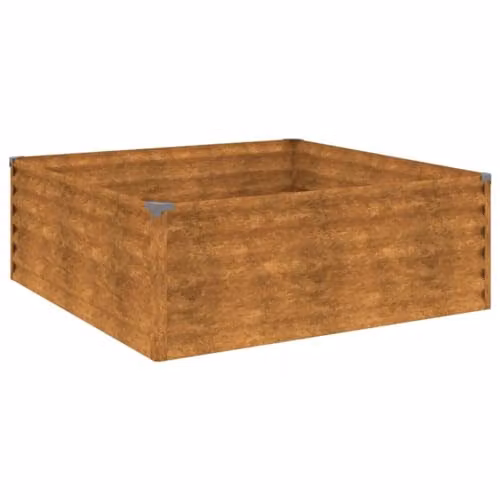 vidaXL Brown Corten Steel Raised Bed W/D/H: 100 x 100 x 36 cm – 1