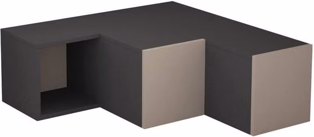 CALICOSY Corner TV Unit with 2 Drawers and 1 Shelf in Grey, Width: 90 cm – 1