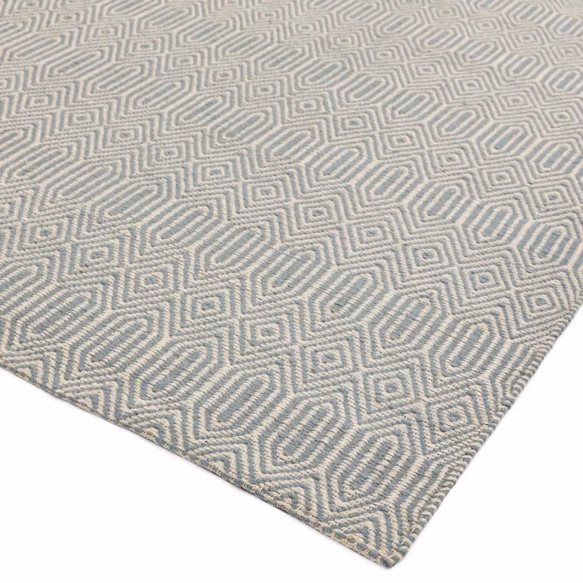 The Rug Shop UK Handmade Modern Geometric Wool Flat Weave Rug in Petrol, W: 200 cm, D: 300 cm – 2