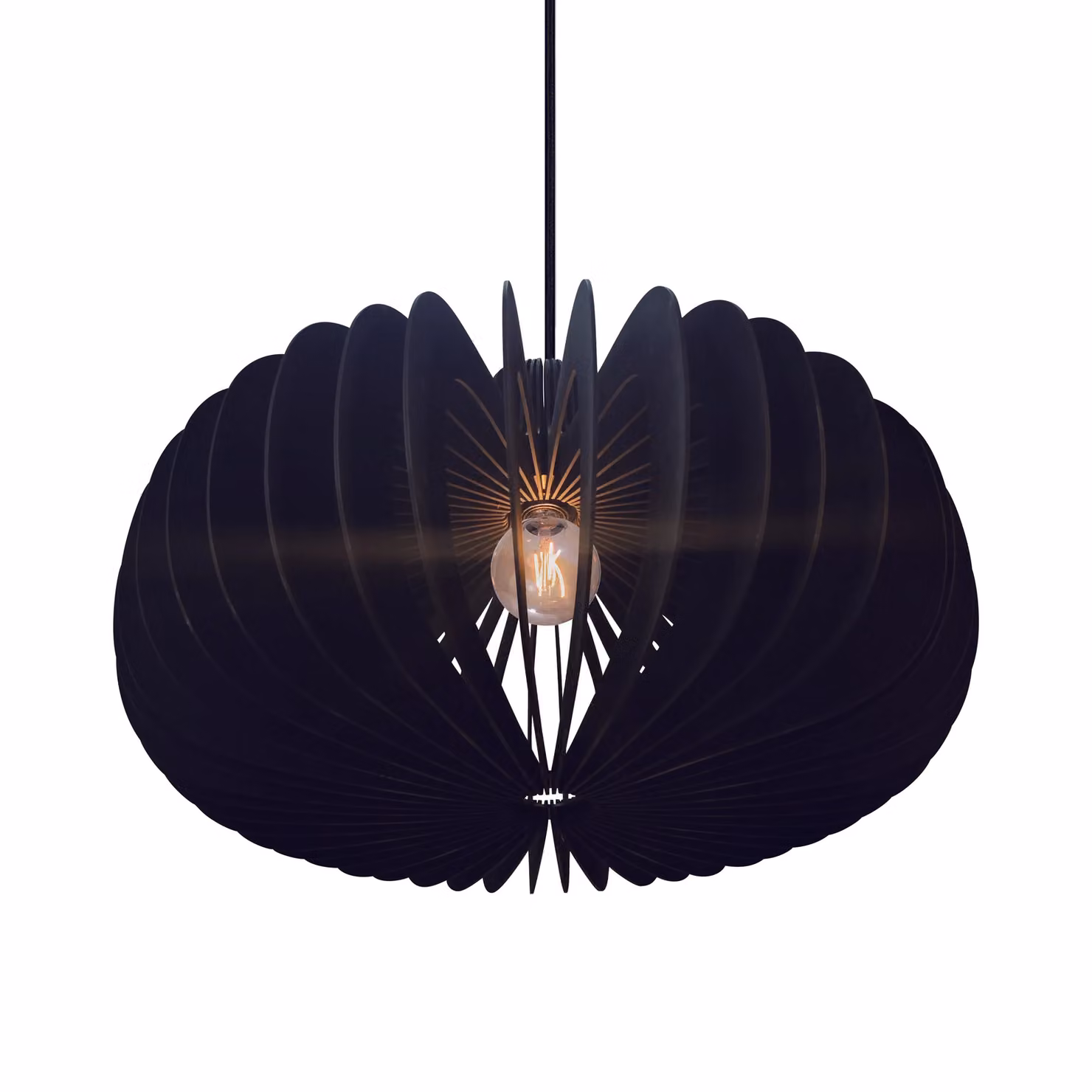 Nordlux Hazo Suspended Pendant Light in Black Wood for Dining Rooms, E27, 66 cm – 2