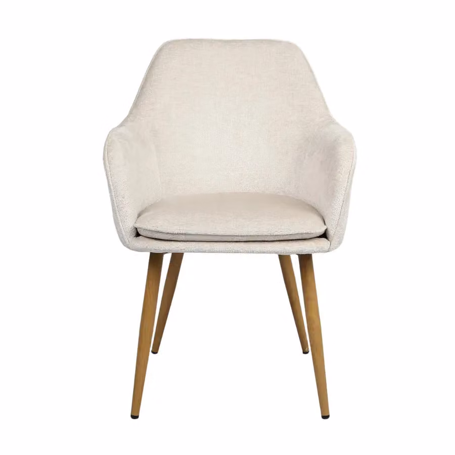 Home Garden Direct Muse Accent Chair with Metal Frame and Cream Woven Fabric Upholstery – 2