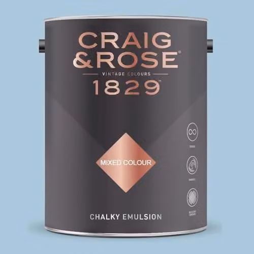 Craig & Rose 1829 Paint Stop Chalky Matt Emulsion in Fresco Blue, 5 l