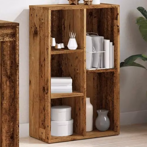 vidaXL Book Cabinet in Old Wood Brown, W/D/H: 66 x 30 x 130 cm – 2