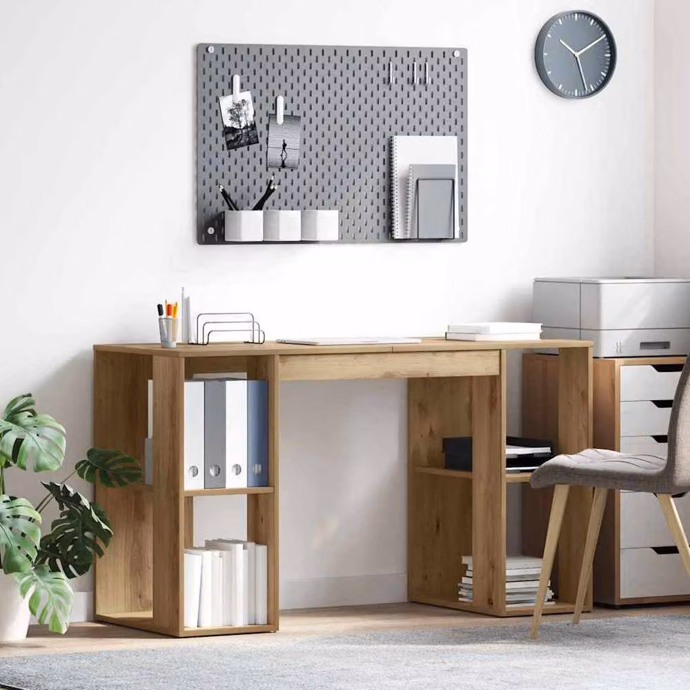 Berkfield Home Artisan Oak Writing Desk in Brown – 2