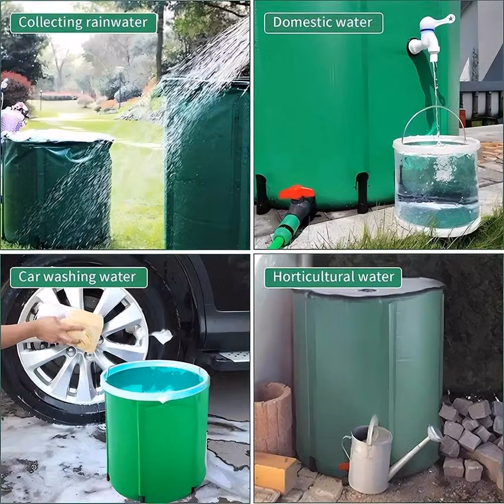 NESTLUNE Green Rainwater Tank Water Butt Container with 50 L Capacity – 3