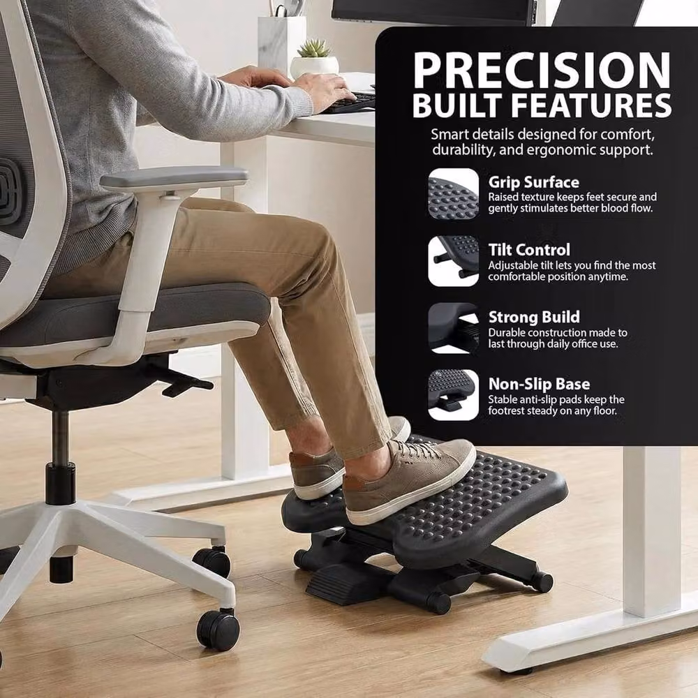 FLAVORA Platform Home Office Footstool Desk in Black – 4