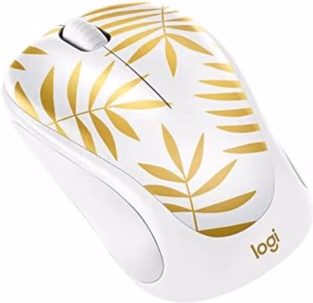 Logitech Design Collection Wireless Mouse in Brown and White