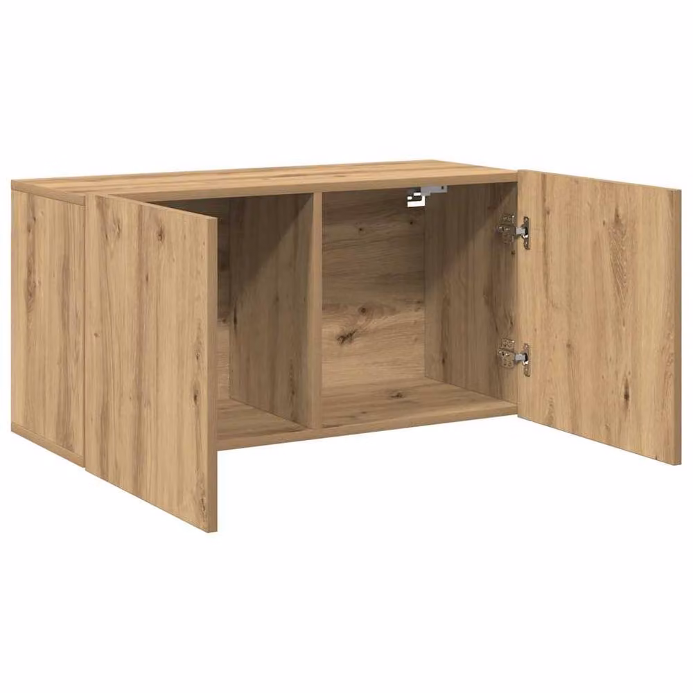 Berkfield Home Artisan Oak Wall-mounted TV Cabinet in Brown, W/D/H: 80 x 30 x 41 cm – 3