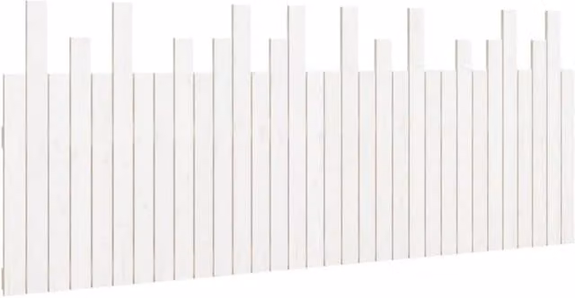 Berkfield Home White Rustic Solid Pine Wall Mount Headboard W: 204 cm, D: 3 cm, H: 80 cm – 1