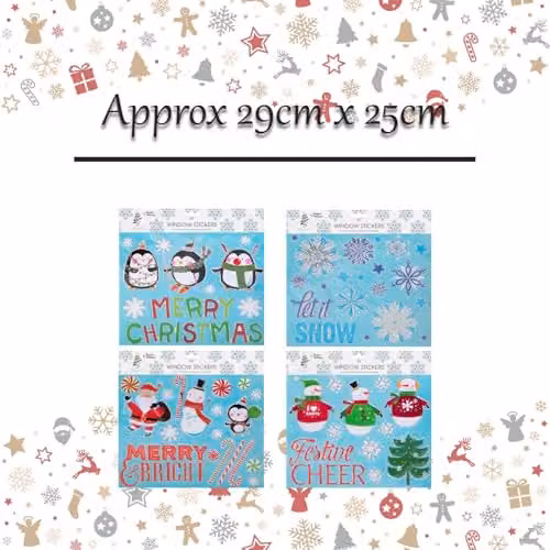 VFM e-Store Christmas Stickers in Multicolour, Varied Design, W: 29 cm, H: 25 cm – 2