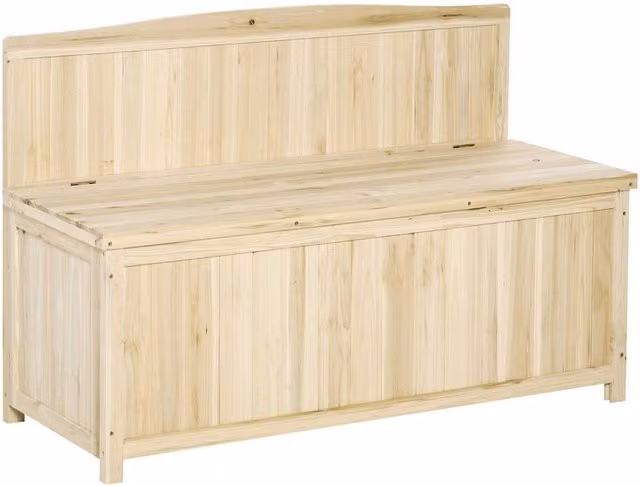 Kelvenix Natural Wood Outdoor Garden Arch Bench, W: 100 cm, D: 15 cm, H: 75 cm