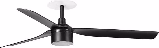 Netlighting Punt Recessed TEK LED Ceiling Fan, Matt Black, 132 cm, 2700K Warm White