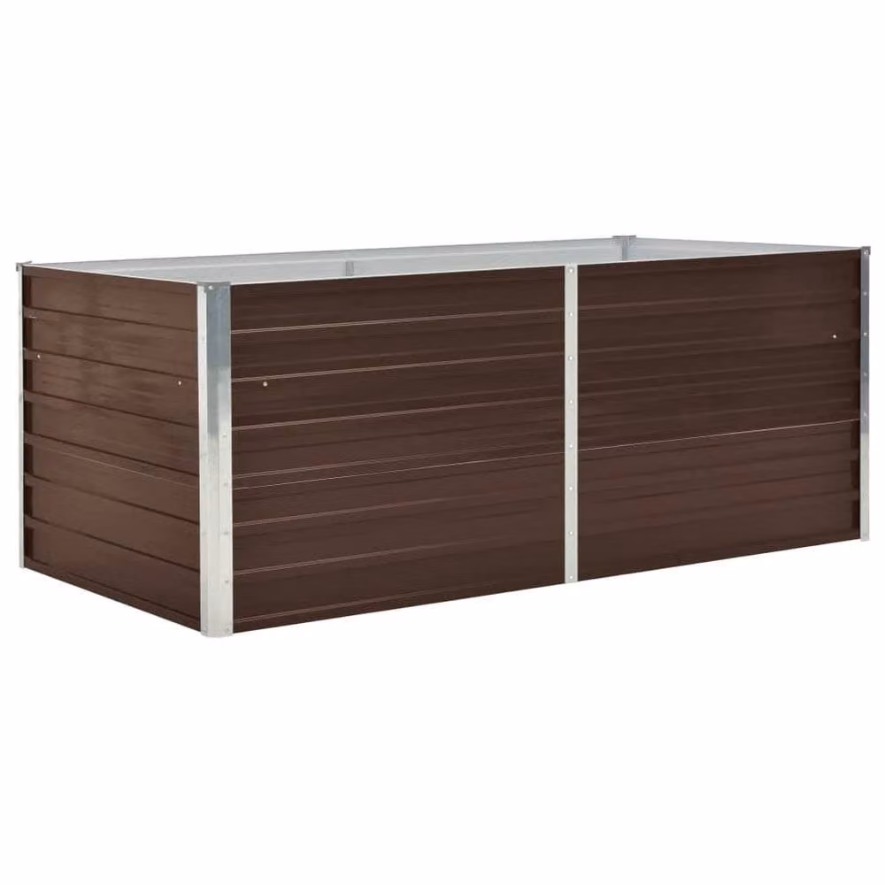 Berkfield Home Raised Garden Bed in Brown Galvanised Steel, W: 160 cm, D: 80 cm, H: 45 cm – 2