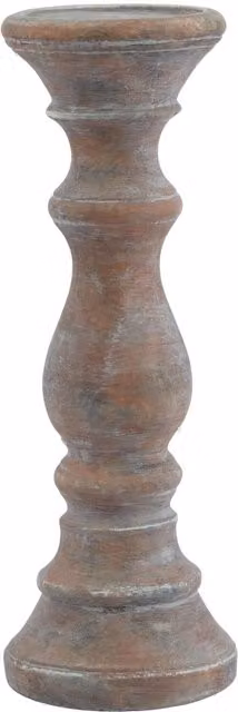 KDMK Mediterranean Tabletop Column Candle Holder for Pillar or Taper Candles, Brown