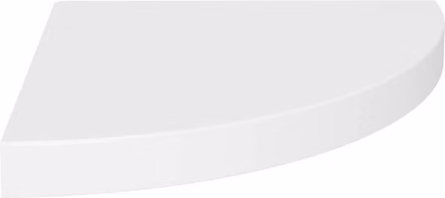 Berkfield Home Durable Floating Corner Shelves, 2 Pack, White MDF, W/D/H: 35 x 35 x 3.8 cm
