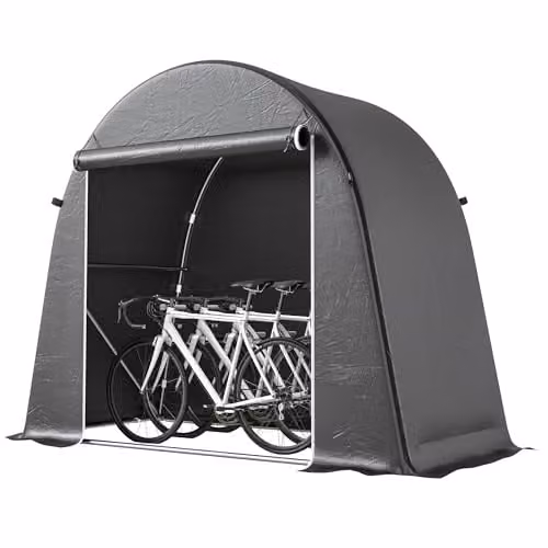 Outsunny Waterproof Garden Storage Shed Tent in Grey, W/D/H: 245 x 120 x 200 cm