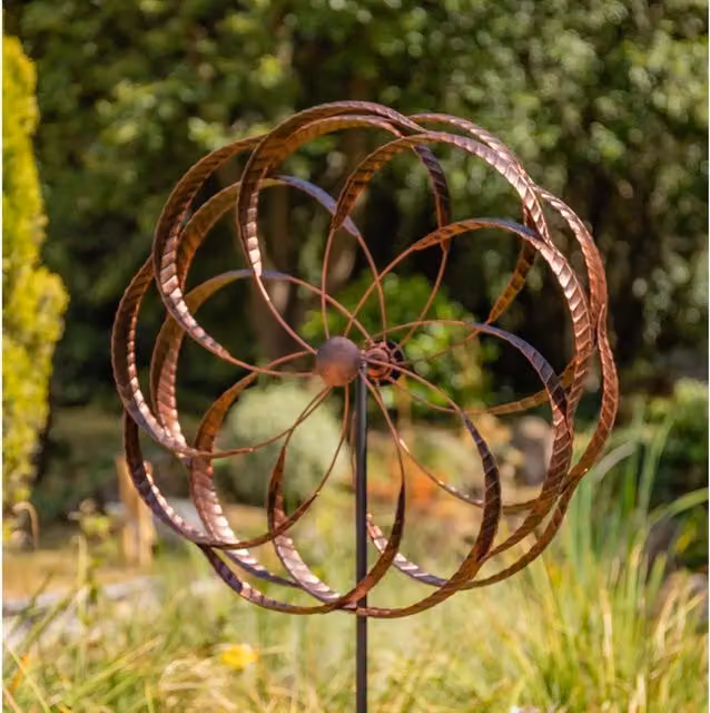 Primrose Farley Design Dual Layer Wind Spinner in Bronze Metal