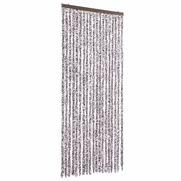 Berkfield Home Striped Chenille Insect Curtain in Brown and Beige, W: 56 cm, H: 200 cm