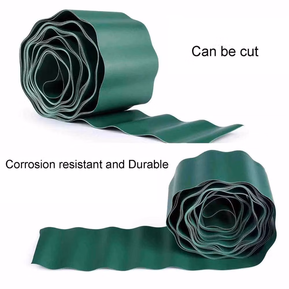 NESTLUNE Flexible Plastic Lawn Edging Garden Border in Green – 3