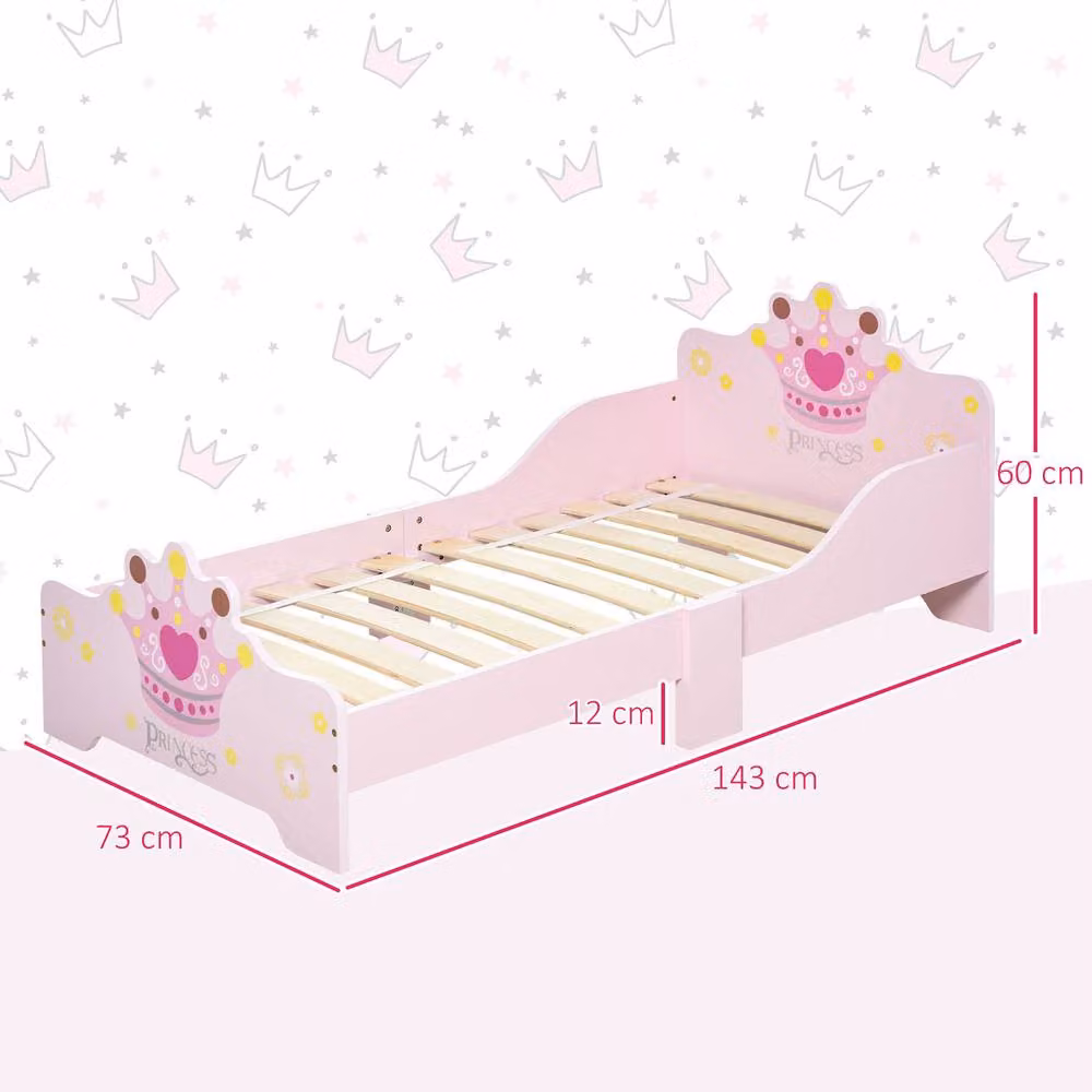 STILVORA Pink Toddler Bed with Side Rails, W/D/H: 140 x 70 cm – 2
