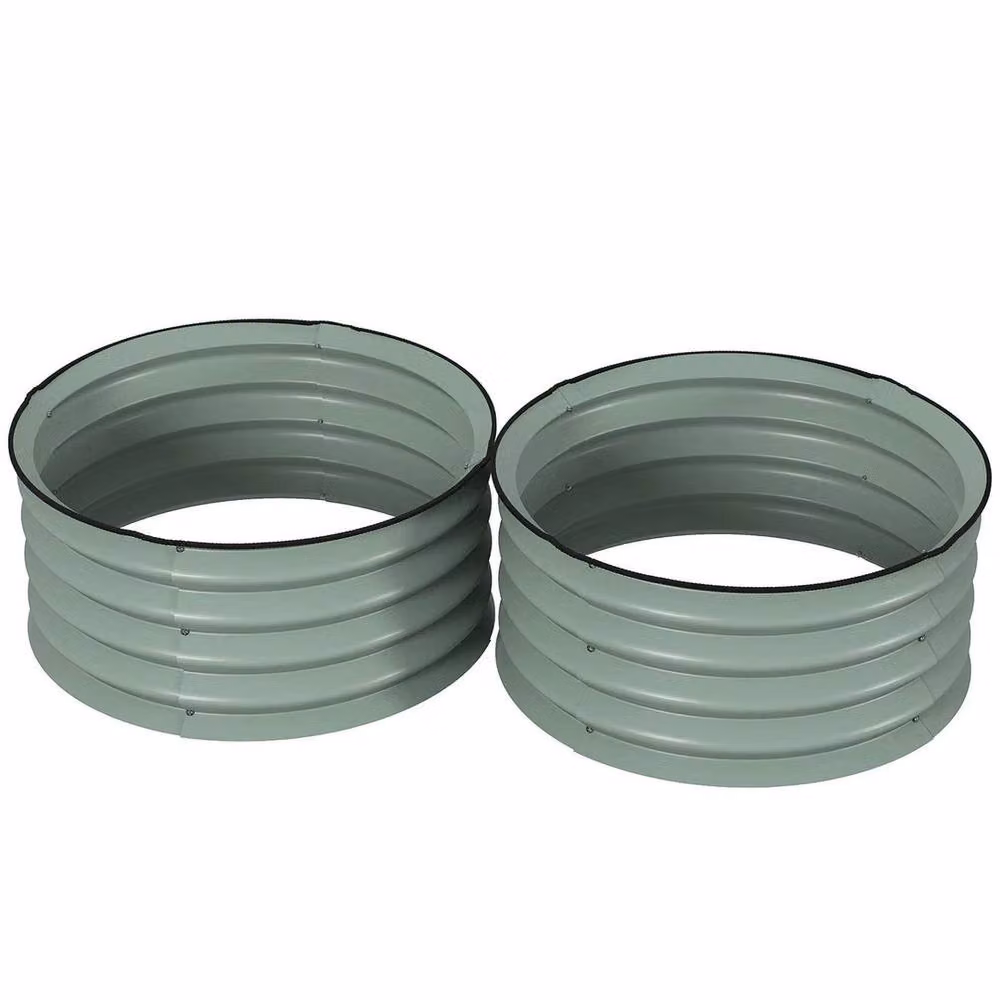 FLAVORA 2 Pack Metal Raised Planter Beds in Green, W/D/H: 60 x 30 x 30 cm – 2
