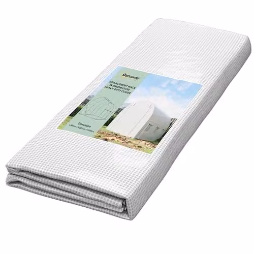 Outsunny White Polytunnel Greenhouse Replacement Cover for Vegetable and Herb Gardens, W: 3 m, D: 2 m, H: 2 m – 1