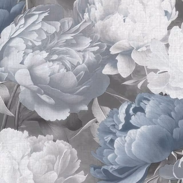 Muriva Doretta Blue Floral Textured Botanical Vinyl Wallpaper