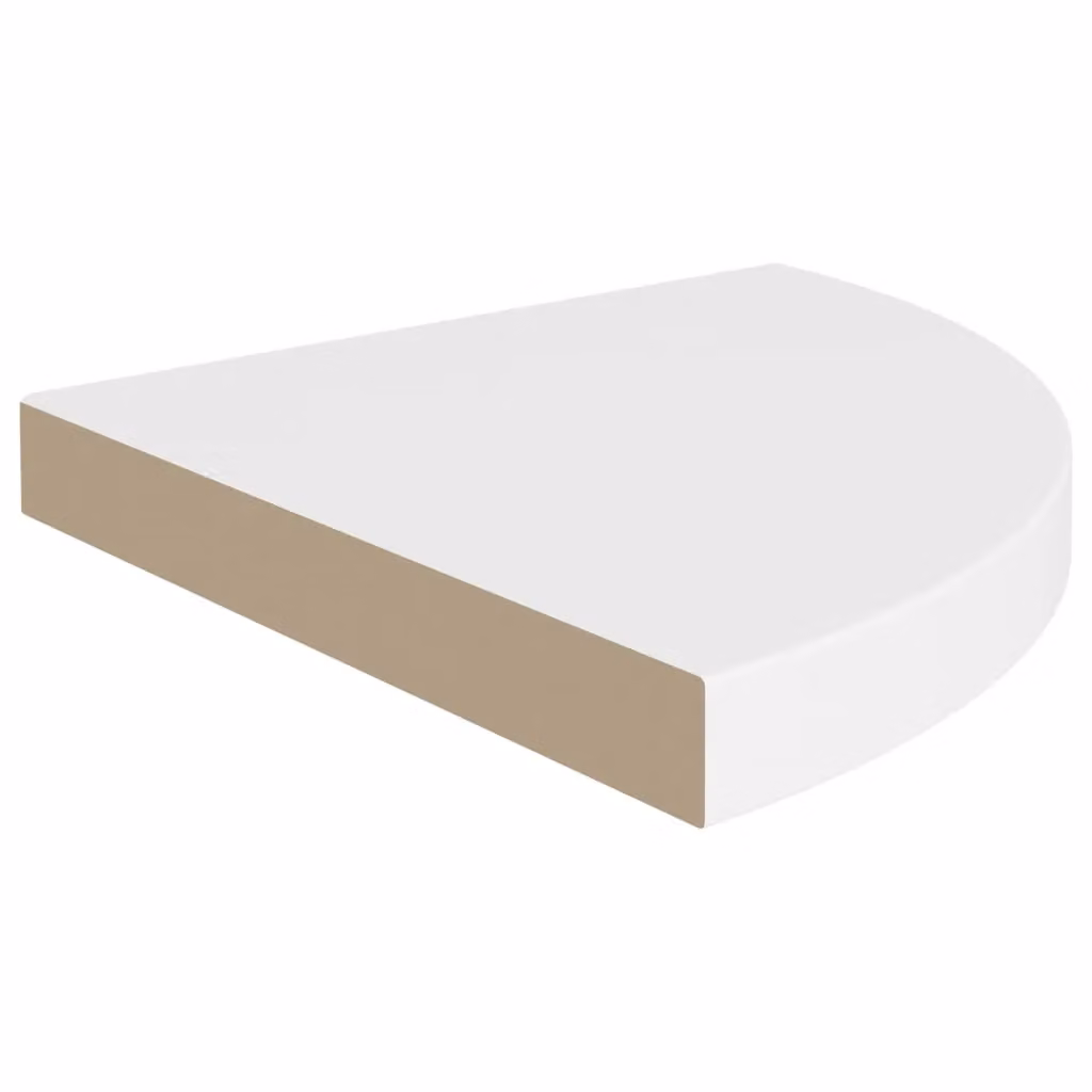 Berkfield Home White Floating Corner Shelves, 4 Piece MDF and Metal Set, W/D/H: 35 x 35 x 3.8 cm – 2