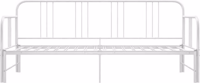 Berkfield Home White Metal Pull-out Sofa Bed Frame, W/D/H: 90 x 200 cm