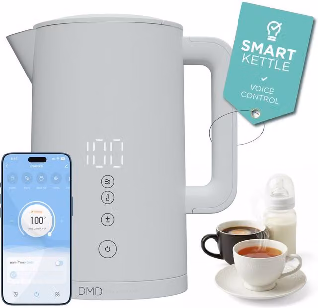 DMD Collective 1.5L Smart Kettle with Wi-Fi, Touchscreen, App and Voice Control, 2200W, White – 1