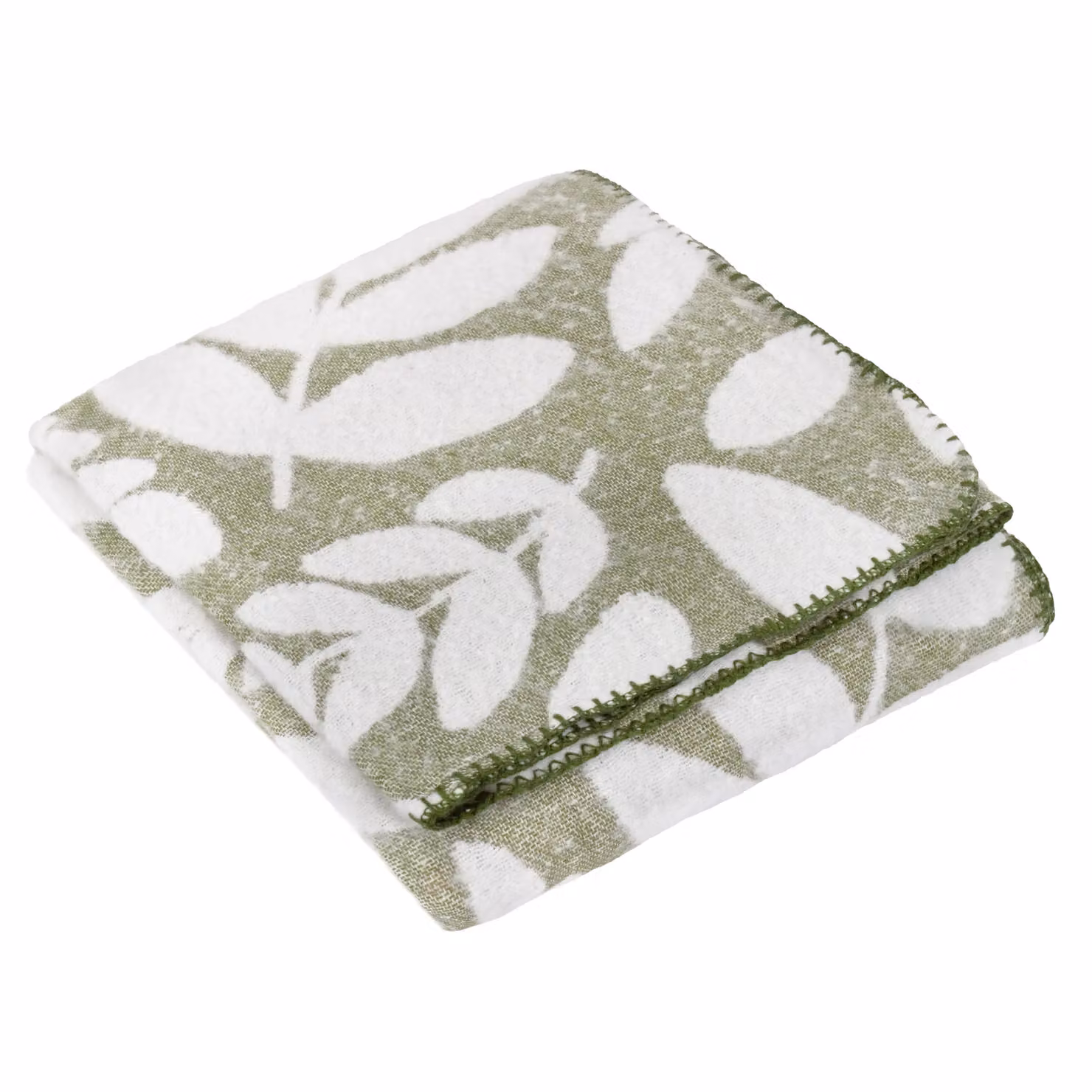 Wylder Nature Hazel Woven Floral Throw in Green, W: 130 cm, D: 180 cm – 2