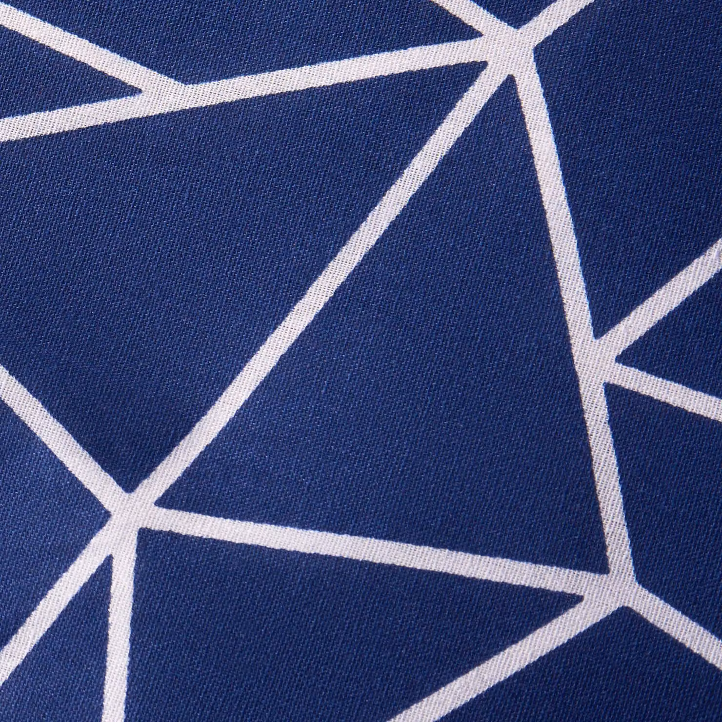 OHS Navy Blue Geometric Shapes Reversible Duvet Cover and Pillowcase Set, Double, W: 200 x L: 220 cm, Pillowcase W: 140 x L: 200 cm – 6