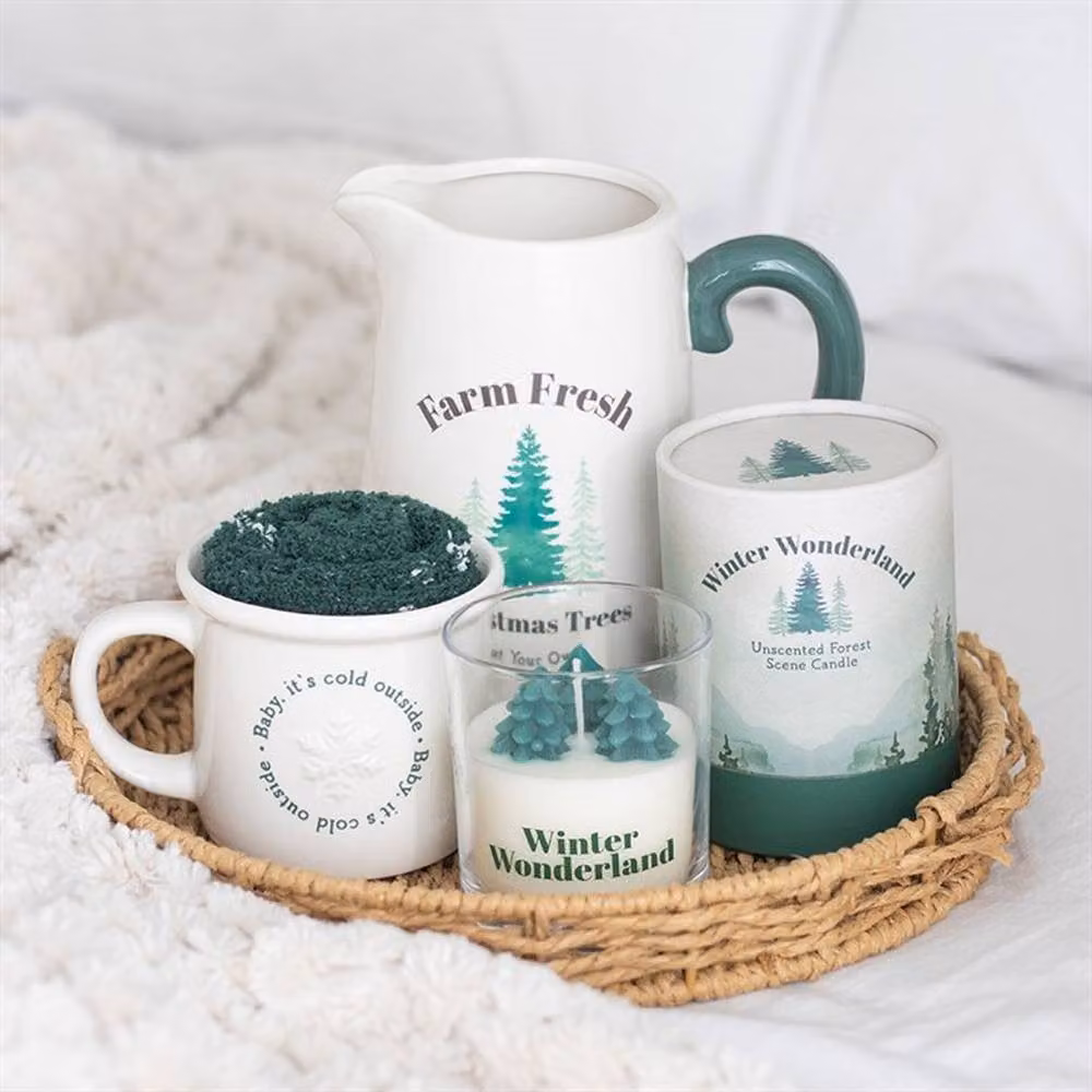 Uniqueful Farm Fresh Christmas Trees Ceramic Flower Jug in White and Multicolour – 2