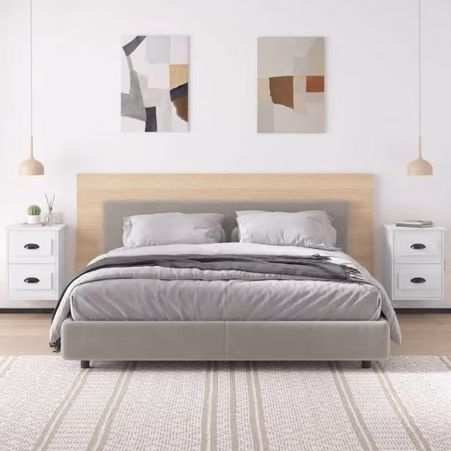 Berkfield Home Elegant Wall-mounted Bedside Cabinets, 2 Pack, White, W/D/H: 41.5 x 36 x 53 cm
