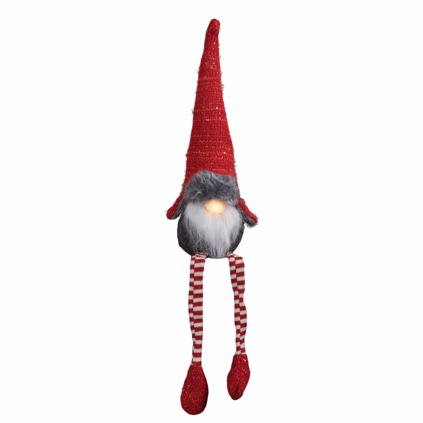 Samuel Alexander 72cm Light Up Christmas Gonk with Dangly Legs and Aviator Hat in Red and Grey – 4