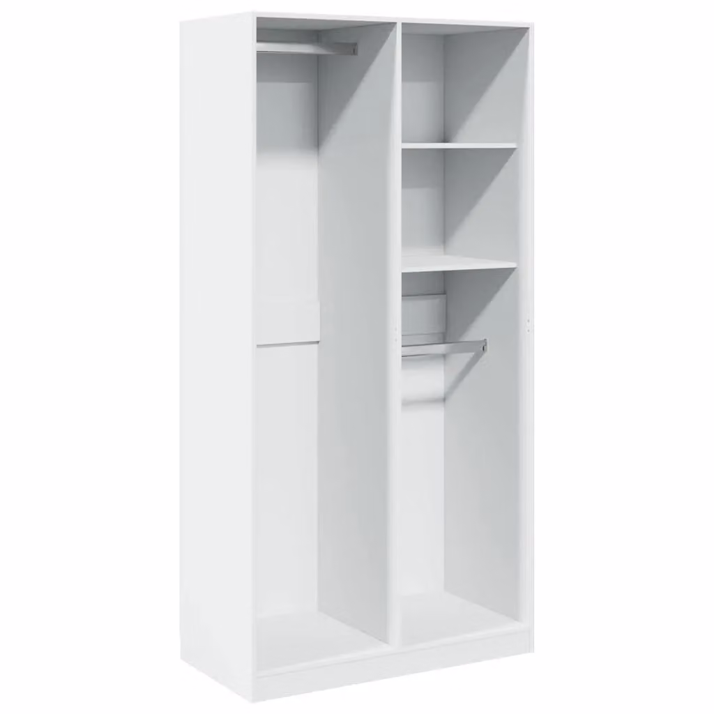 Berkfield Home White Minimalist Wardrobe with Hinged Doors, W/D/H: 100 x 50 x 200 cm – 2