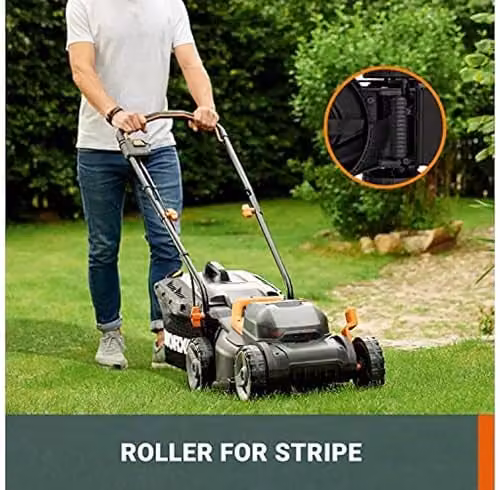 WORX PowerShare 40V Cordless Rechargeable Lawnmower, 34cm, Black – 4