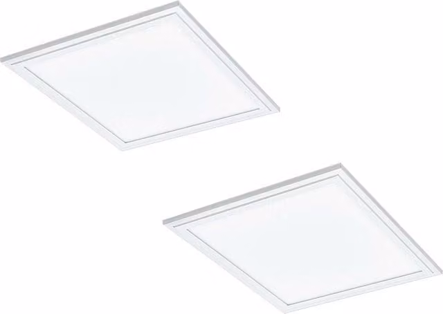 Loops 2 Pack White Square Flush Ceiling Panel Light, 16W Built-in LED, 4000K Cool White – 1