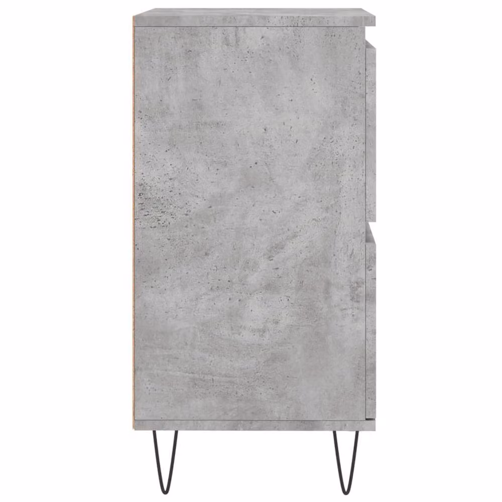 Berkfield Home Set of 2 Industrial Sideboards in Concrete Grey, W/D/H: 120 x 35 x 70 cm – 3