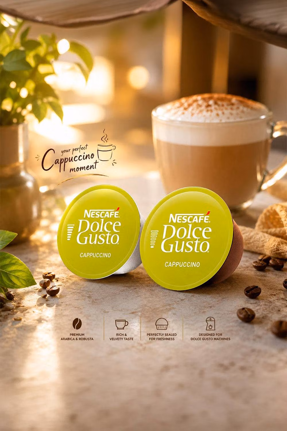 Nescafe Dolce Gusto Flat White and Cappuccino Coffee Pods, 32 Pack, Brown – 2